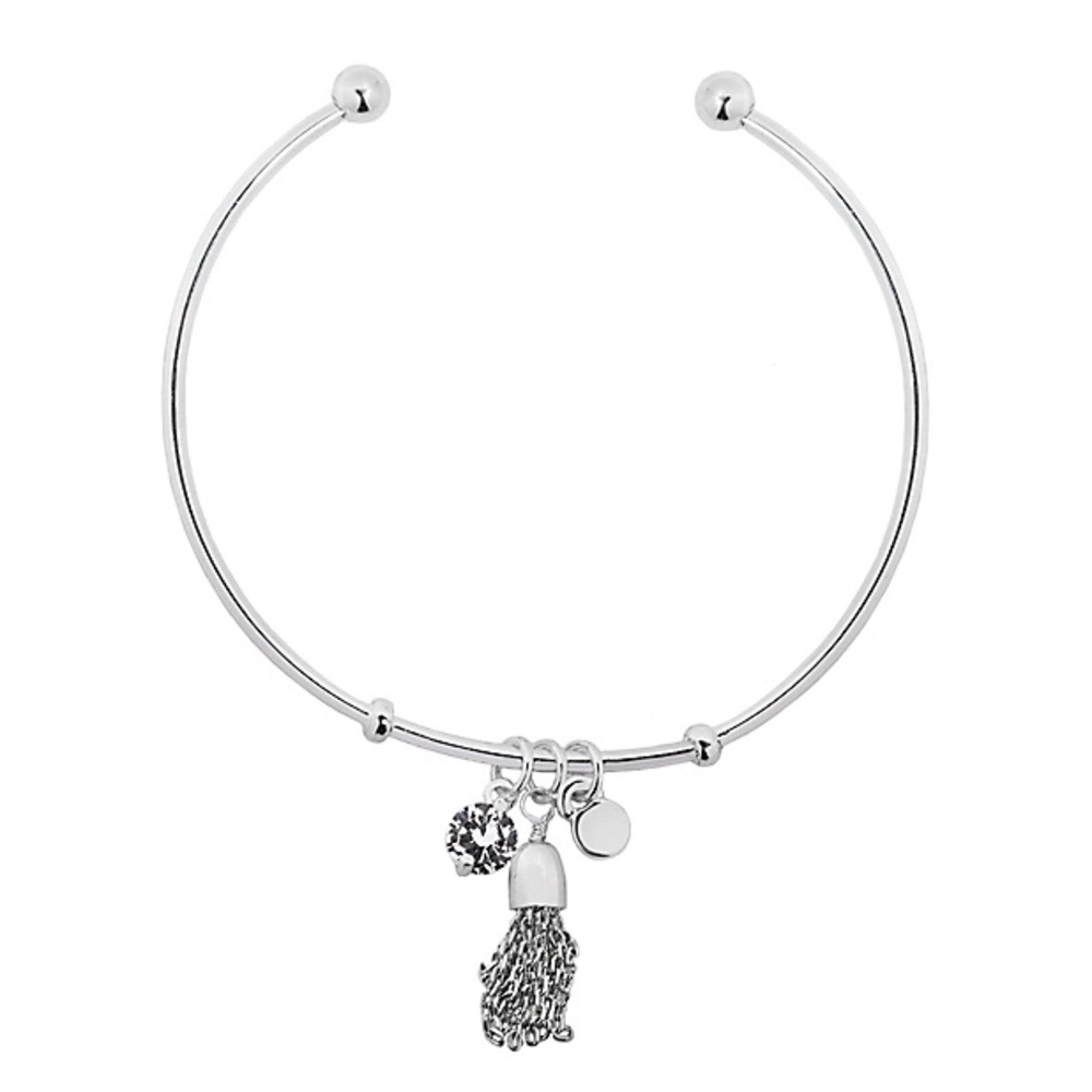 LC Silver Dangle Cuff Bracelet